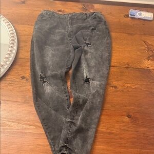 Fashion Nova Black Distressed Skinny Jeans